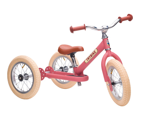 Trybike Draisienne évolutive 2 en 1 enfant 1-6 ans – Version tricycle 3 roues – Rose