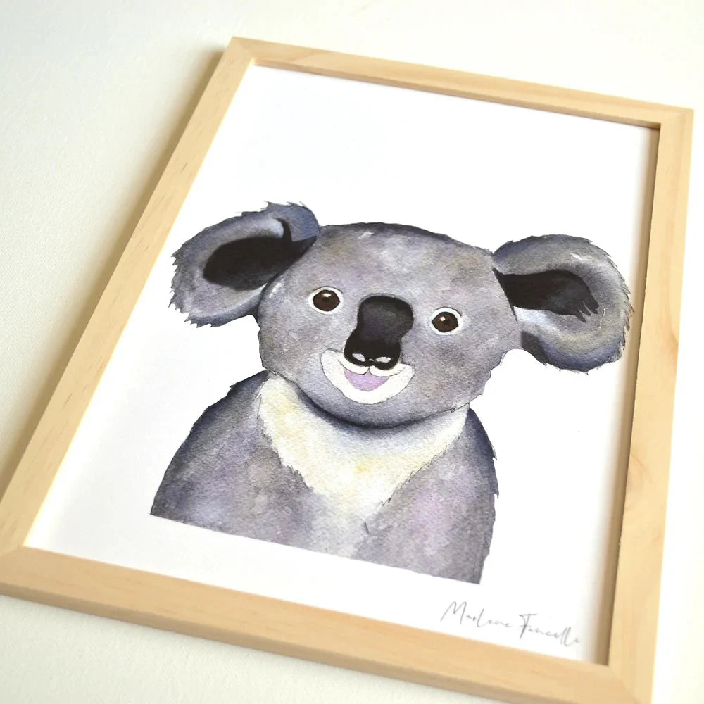 Aquarelle en cadre bébé koala - Marlène Fancelli Art bb koala 1234512355