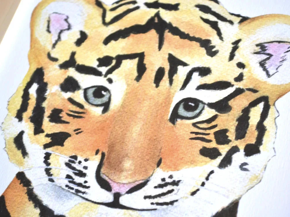 Aquarelle en cadre Charlie le tigre - Marlène Fancelli Art charlie 1234512358