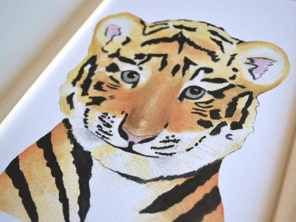 Aquarelle en cadre Charlie le tigre - Marlène Fancelli Art charlie 1234512358