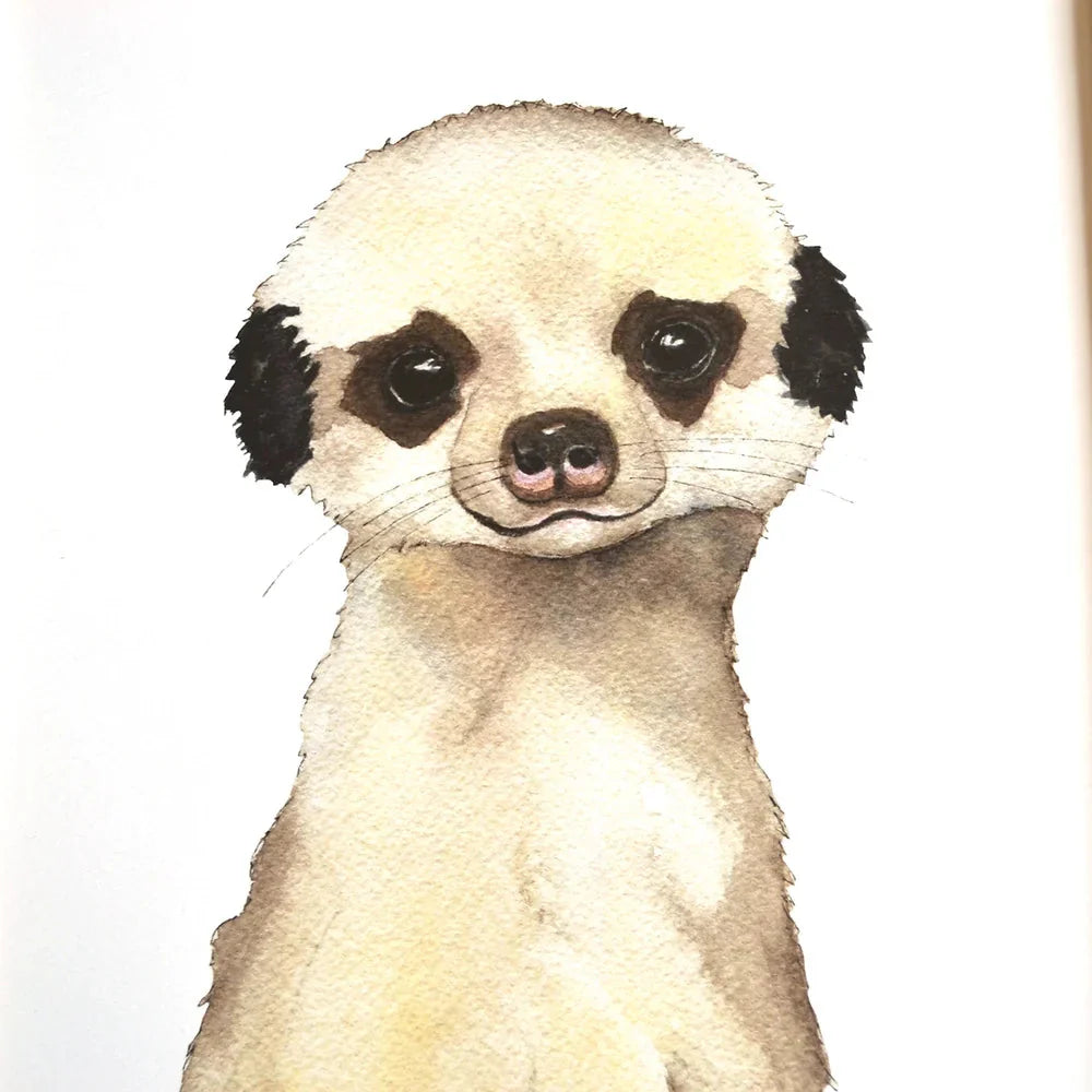 Aquarelle en cadre Romain le suricate - Marlène Fancelli Art romain 1234512360