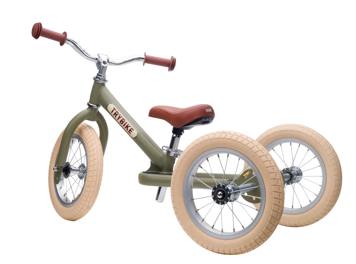 Trybike vert vintage en version tricycle 3 roues