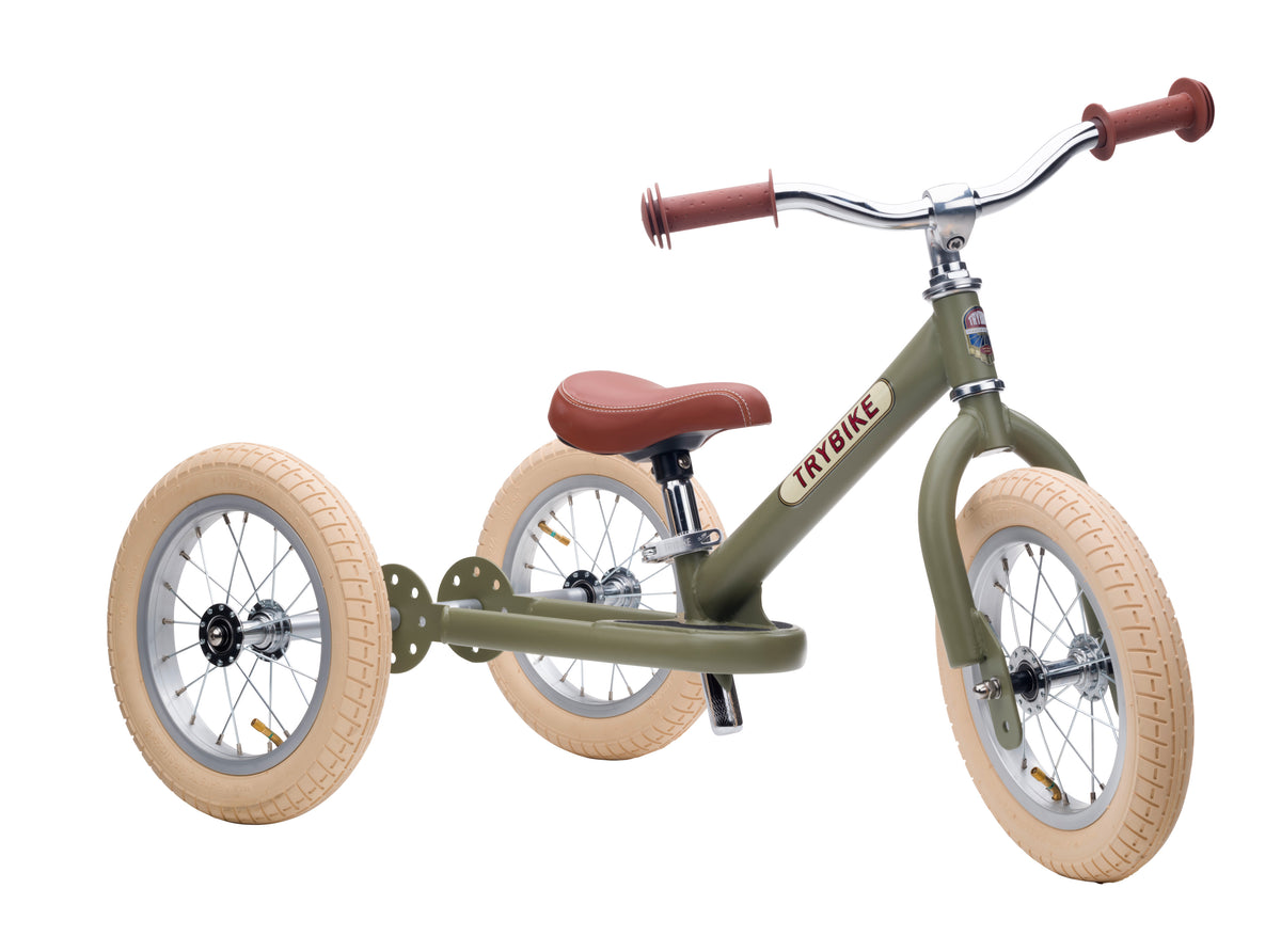 Trybike vert vintage en version tricycle 3 roues